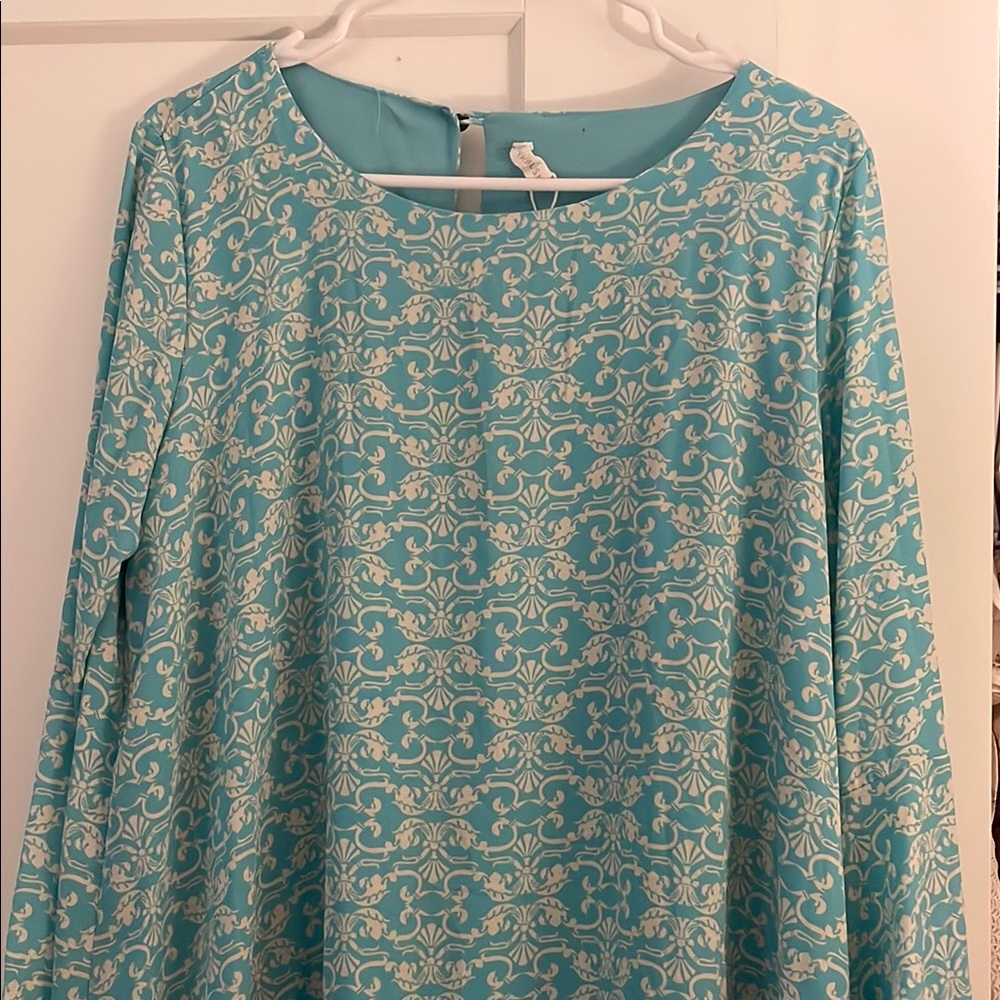 Blue and White Patterned Dress Maternity